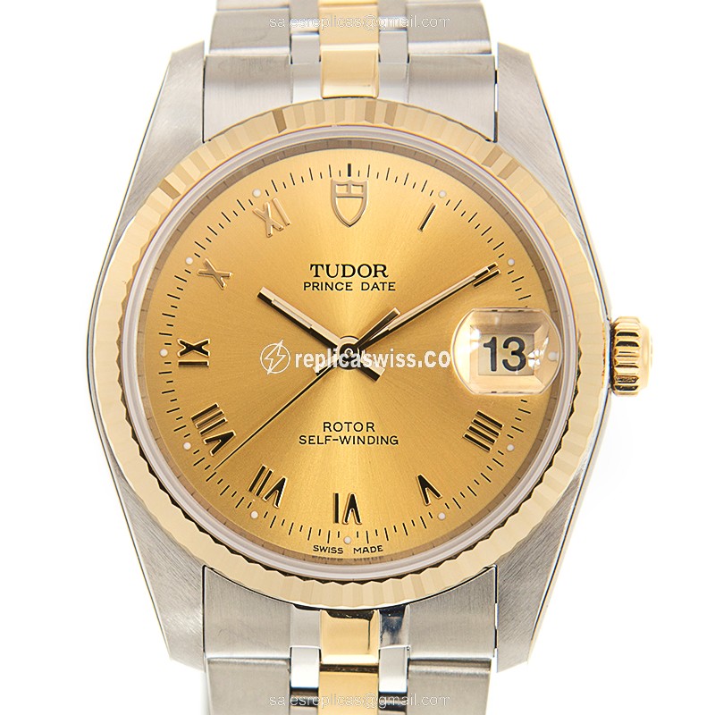 Elegant Tudor 74033-62473-CHRN Replica Watch | Automatic Movement, 18kt Gold Case & Gold Band