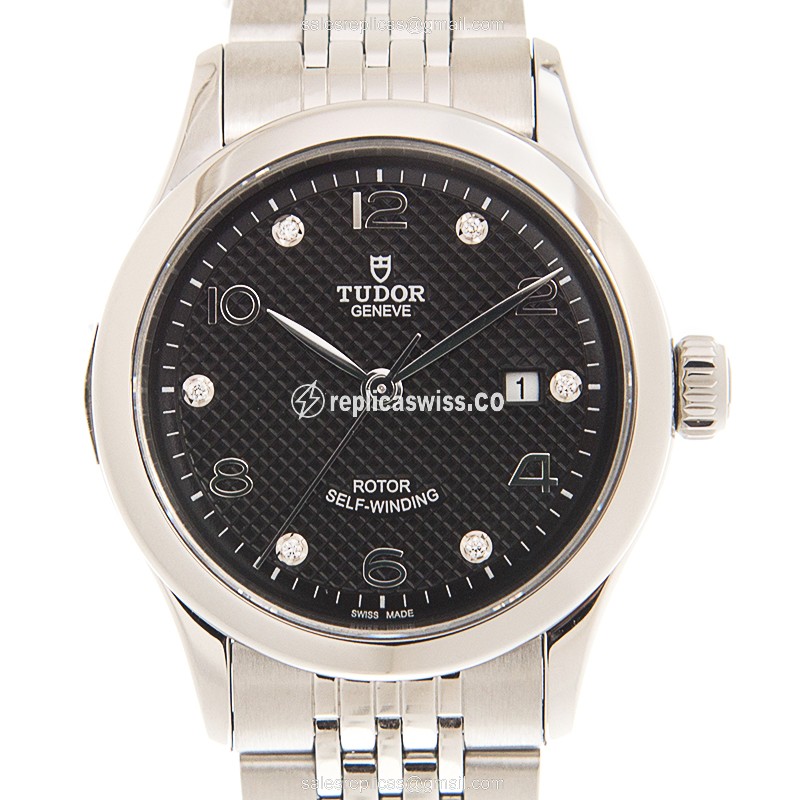 Elegant Tudor 91350-67010-6DI-BK Replica Watch | Automatic Movement | Black Dial | Stainless Steel