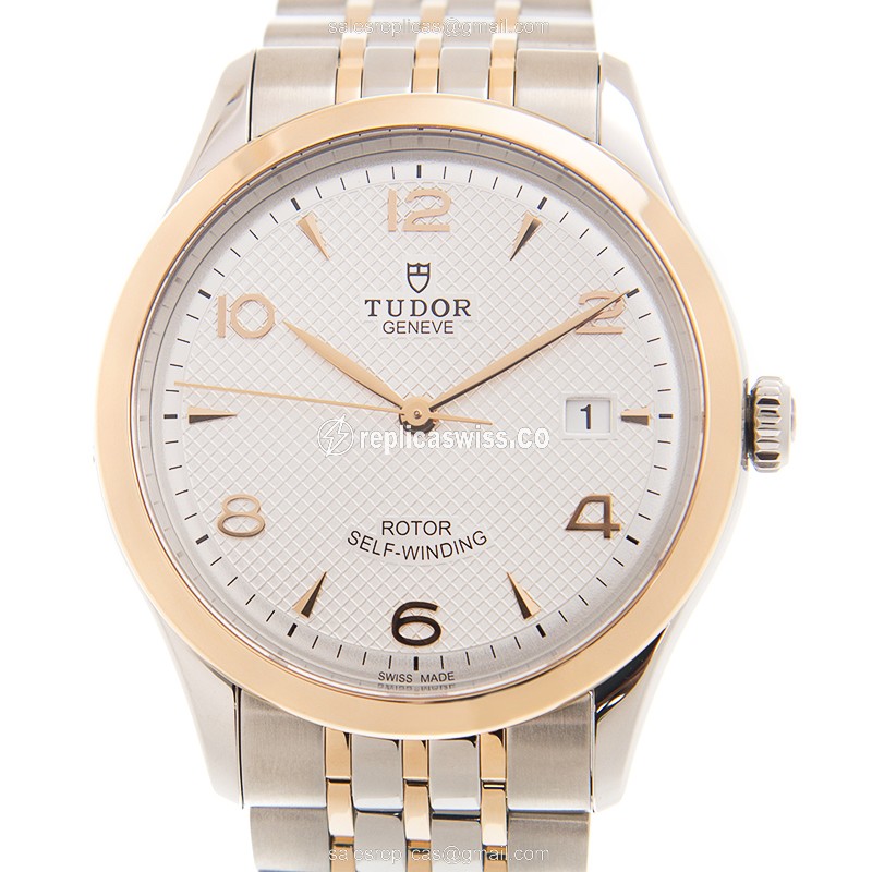 Elegant Tudor 91551SVAR Silver Dial Replica, Automatic Movement, 18kt Rose Gold Case Watch