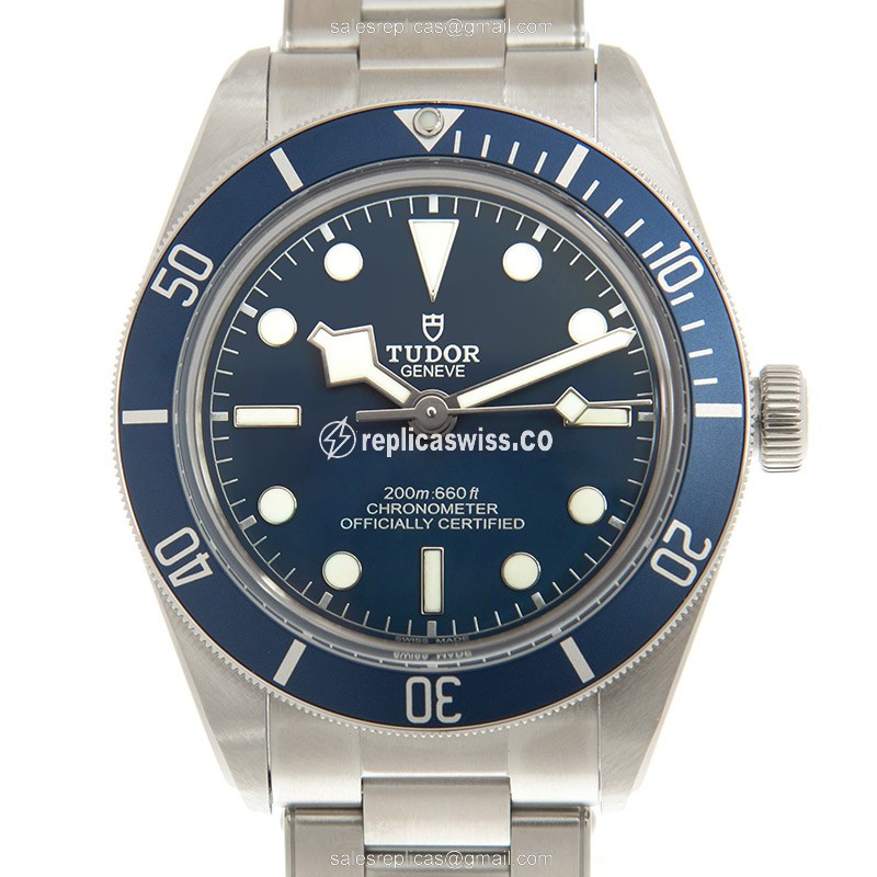 Elegant Tudor Black Bay 1958 Replica in Stainless Steel, Automatic Movement, Blue Dial Watch