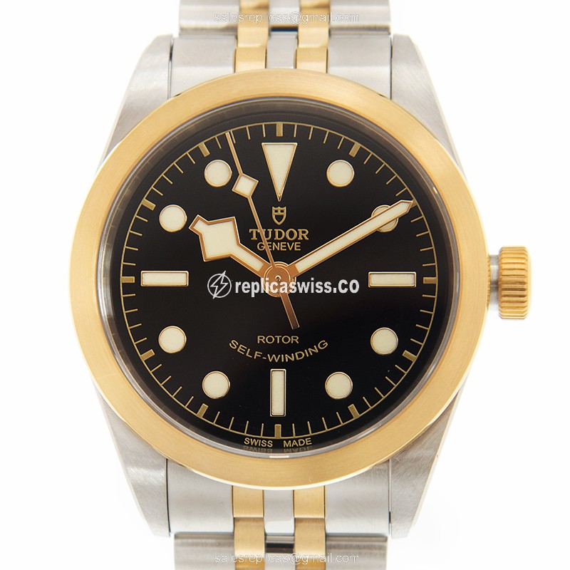 Elegant Tudor Black Bay 79503BK Replica with Automatic Movement 18kt Gold & Steel Case Watch