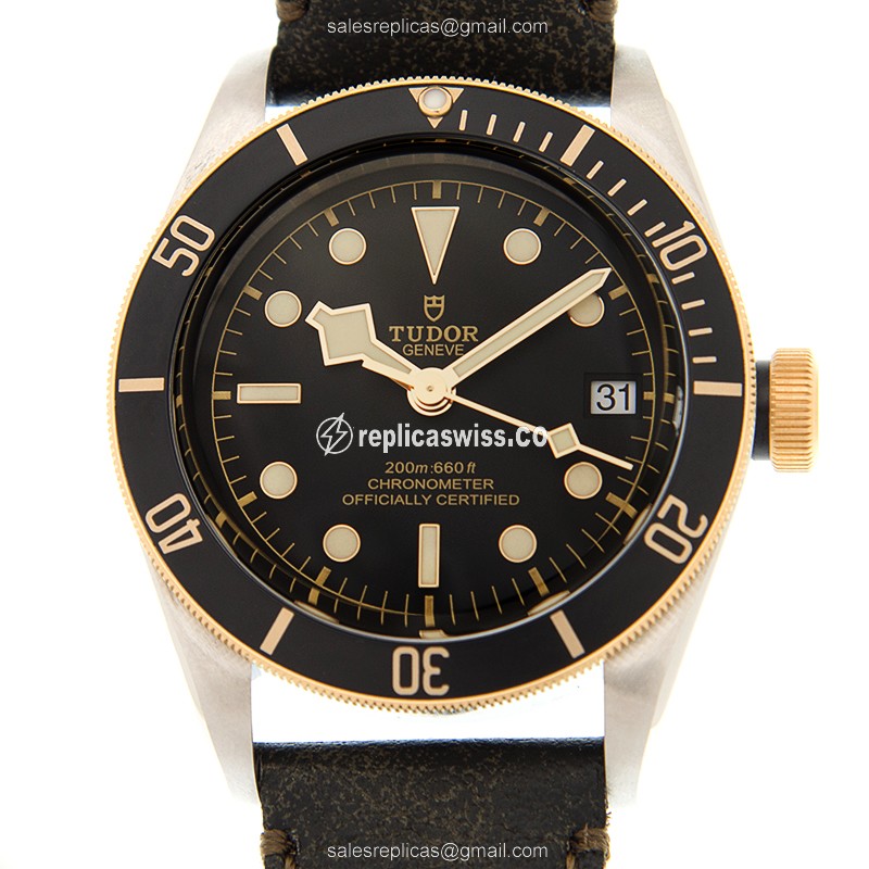 Elegant Tudor Black Bay 79733N-LS Replica in 18kt Gold & Steel Case, Automatic Movement Watch