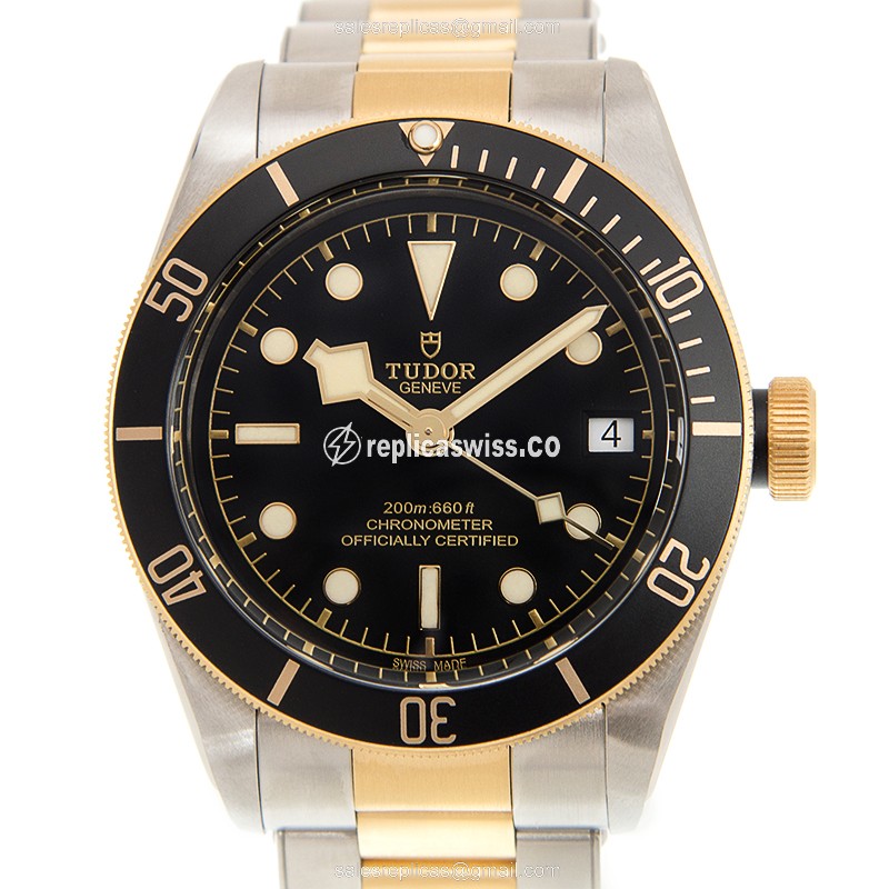 Elegant Tudor Black Bay 79733N Replica, Automatic Movement, 18kt Gold & Steel Case Watch