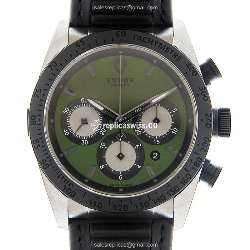 Elegant Tudor Fastrider Chrono Replica in Green Dial Steel Case with Automatic Movement Watch