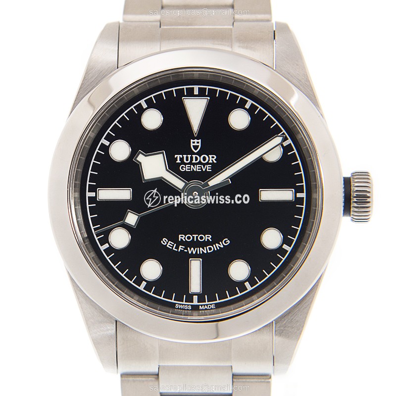 Elegant Tudor Heritage Ranger Replica in Stainless Steel, Automatic Movement & Black Dial Watch