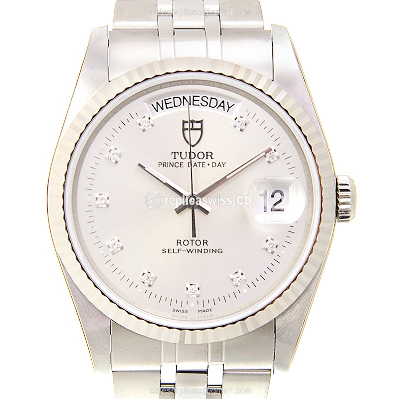 Elegant Tudor Prince Date-day Replica, Automatic Movement, Silver Steel Case & Dial Watch