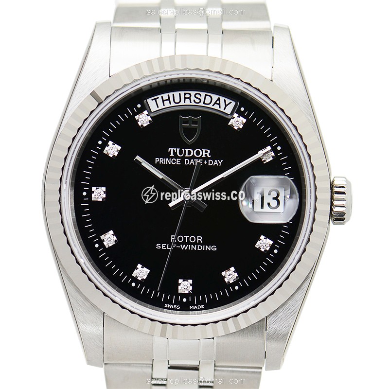 Elegant Tudor Prince Date-Day Replica in Stainless Steel, Automatic Movement & White Dial Watch