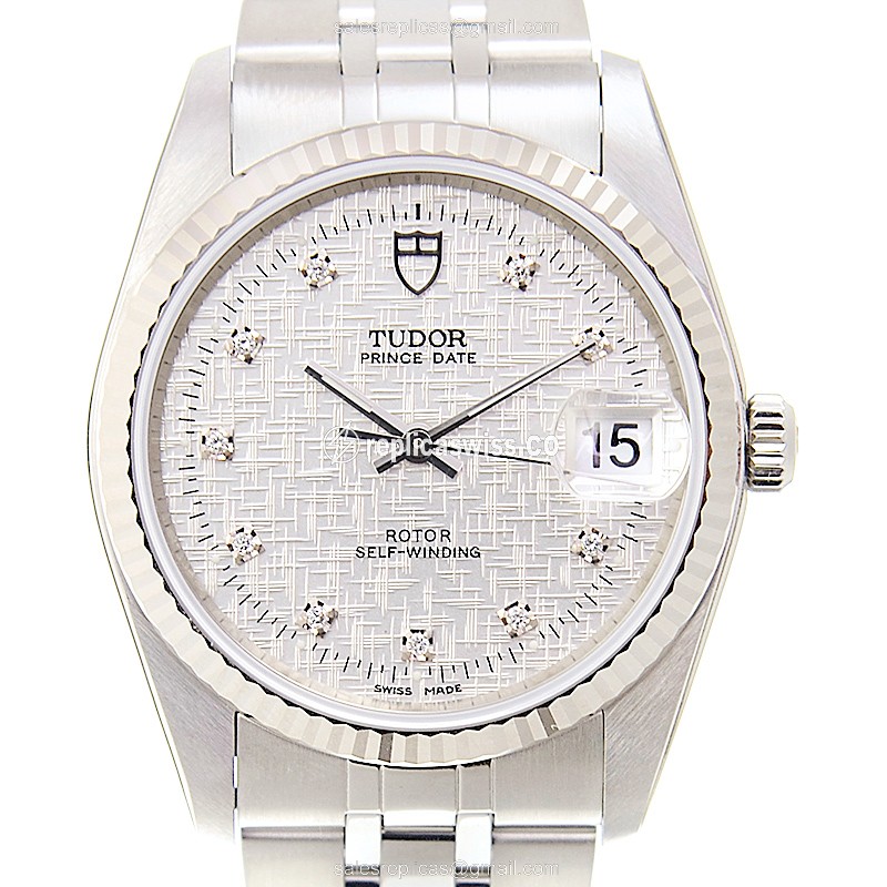 Elegant Tudor Prince Date Replica in 18kt White Gold & Steel, Automatic Movement, Silver Dial &