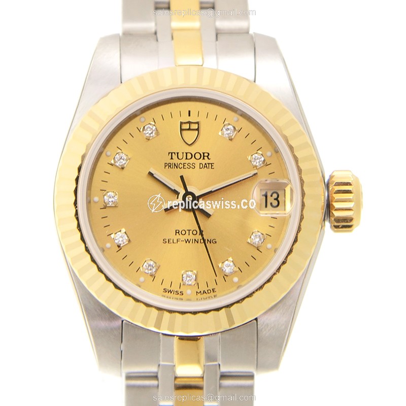 Elegant Tudor Princess Date Replica Watch | Automatic Movement | 18kt Gold & Steel Case