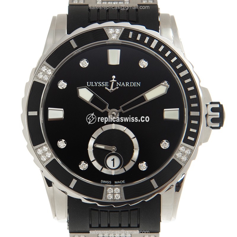 Elegant Ulysse Nardin 3203-190-3C/12.12 Divers Replica in Stainless Steel with Black Dial and