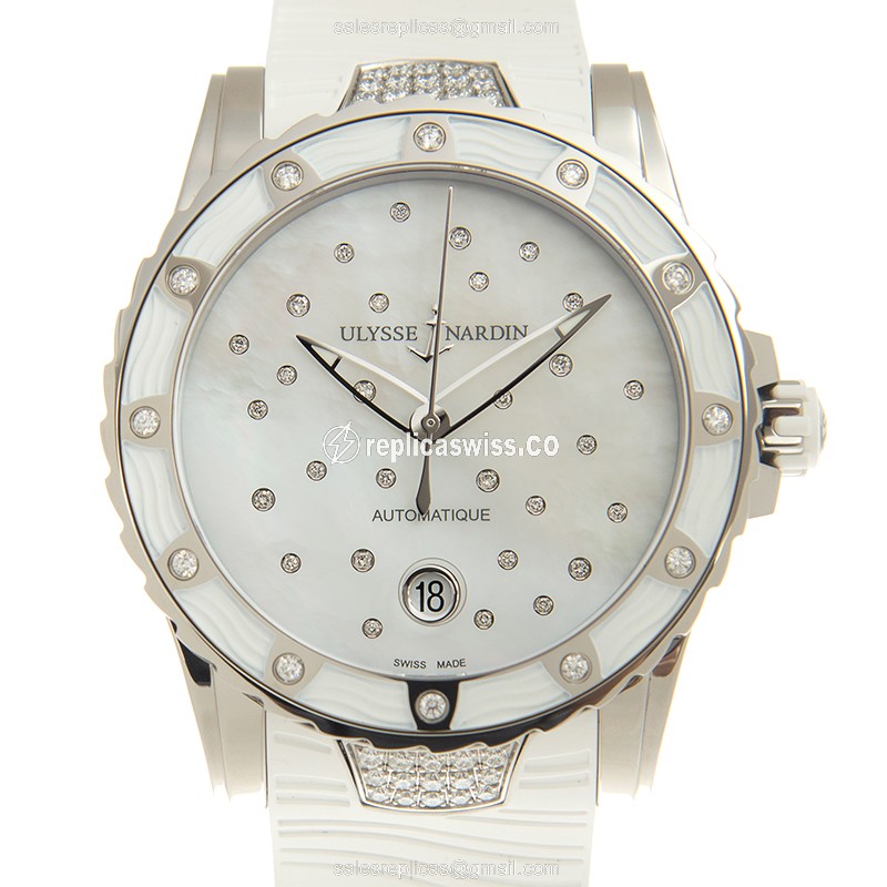Elegant Ulysse Nardin 8153-180E-3C/20 Marine Replica, Automatic Movement & White Dial, Steel Case