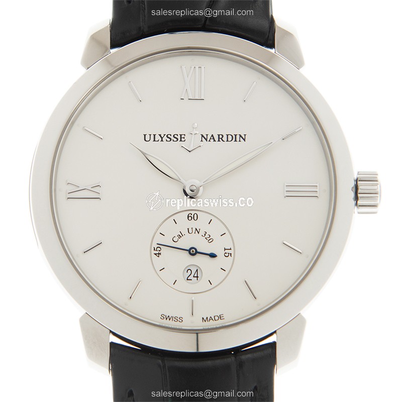 Elegant Ulysse Nardin CLASSIQUE Automatic Replica with White Dial Stainless Steel Case Watch