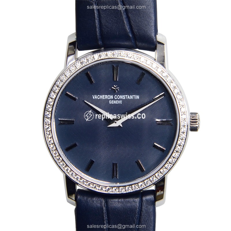 Elegant Vacheron Constantin 25558/000G-9758 Traditionnelle Quartz Replica, 18kt White Gold Case