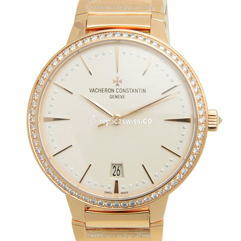 Elegant Vacheron Constantin 85515/CA1R-9840 Patrimony Traditionelle Replica, Automatic, 18kt Gold