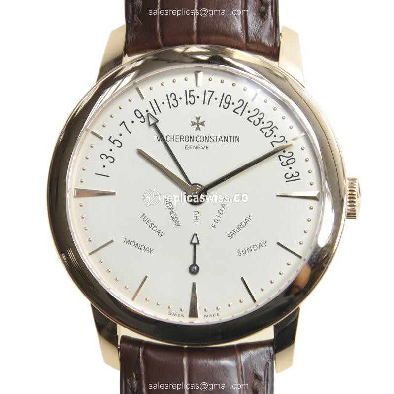 Elegant Vacheron Constantin 86020/000R-9239 Patrimony Traditionelle Replica in 18kt Gold with White