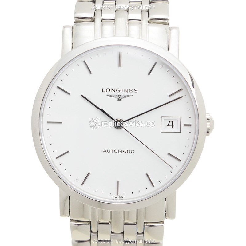 Elegant White Dial Longines L4.809.4.12.6 Replica, Automatic Movement & Steel Case Watch