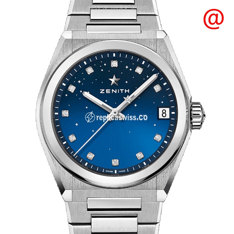 Elegant Zenith DEFY Replica in Blue Dial Stainless Steel Case with Automatic Movement Watch