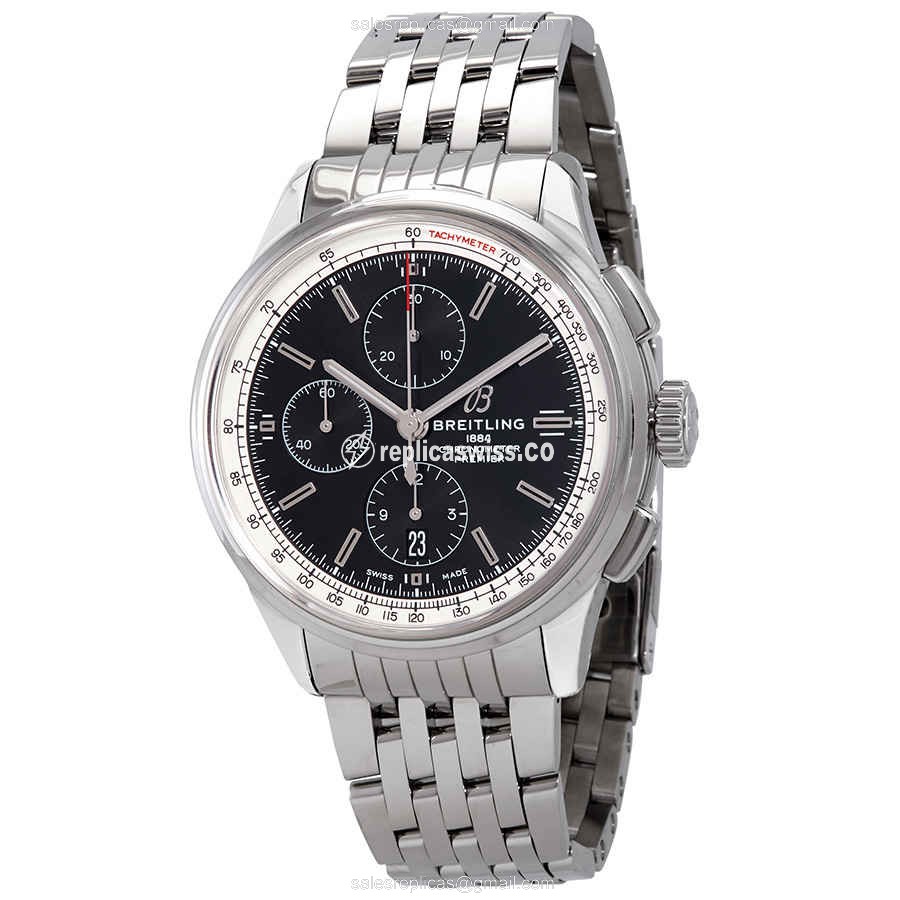 Elegantly Crafted Breitling Premier Automatic Replica | Black Dial & Steel Case Watch