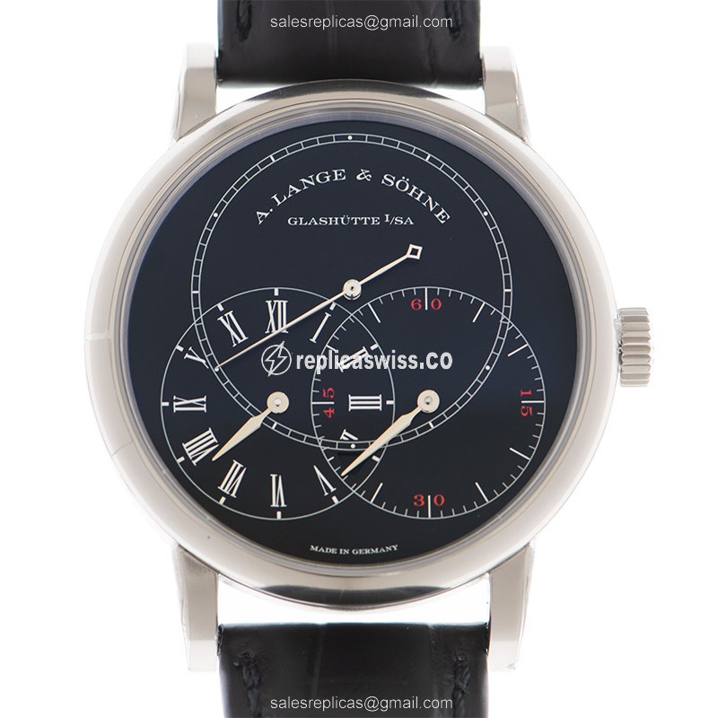 Exquisite A Lange & Sohne 252.029 Richard Lange Replica in 18kt Gold, Manual Wind, Black Dial