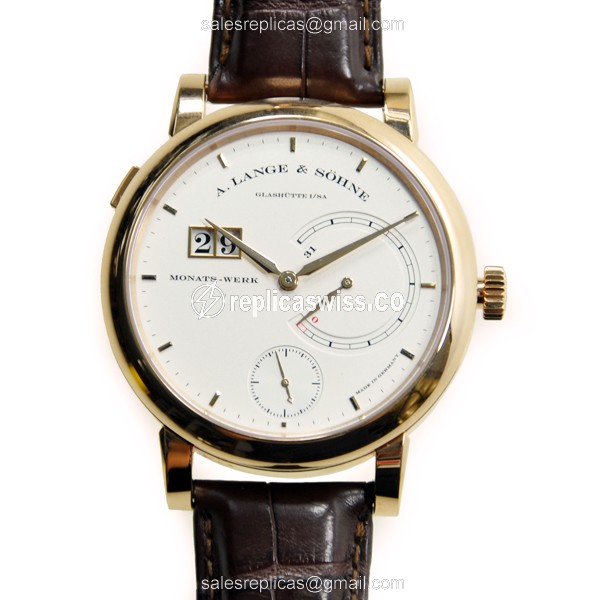 Exquisite A Lange & Sohne LANGE 31 Replica in 18kt Rose Gold, Manual Wind, White Dial, Brown