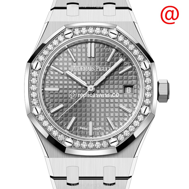 Exquisite Audemars Piguet 15551ST.ZZ Replica with Automatic Movement, Gray Dial, Polished