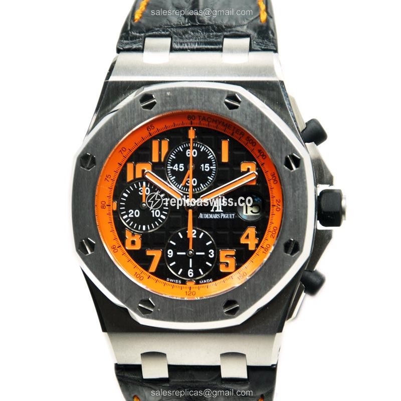 Exquisite Audemars Piguet Royal Oak Offshore Auto Replica in Stainless Steel, Black Dial, & Genuine