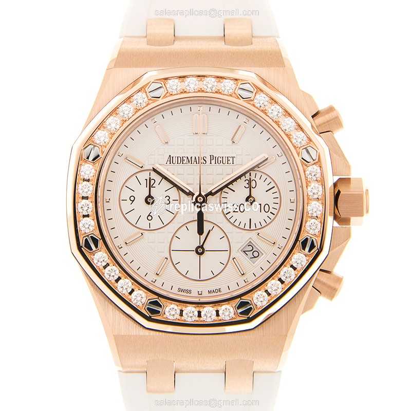 Exquisite Audemars Piguet Royal Oak Offshore Replica in 18kt Gold, Automatic Movement & Silver Dial