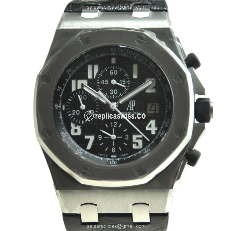 Exquisite Audemars Piguet ROYAL OAK OFFSHORE Replica in Black Dial Steel, Automatic Movement &