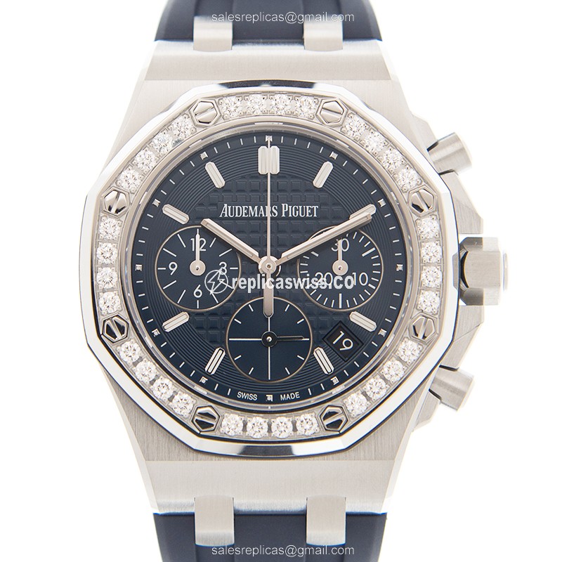 Exquisite Audemars Piguet ROYAL OAK OFFSHORE Replica in Blue Dial Stainless Steel Case with
