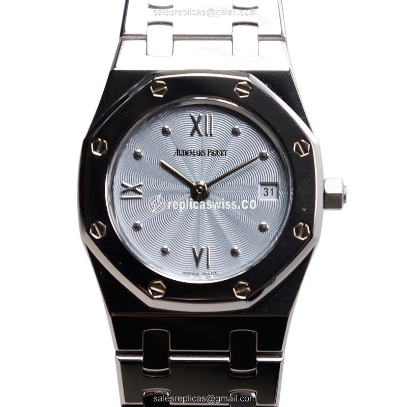 Exquisite Audemars Piguet Royal Oak Quartz Replica in Blue Dial & Stainless Steel Case Watch