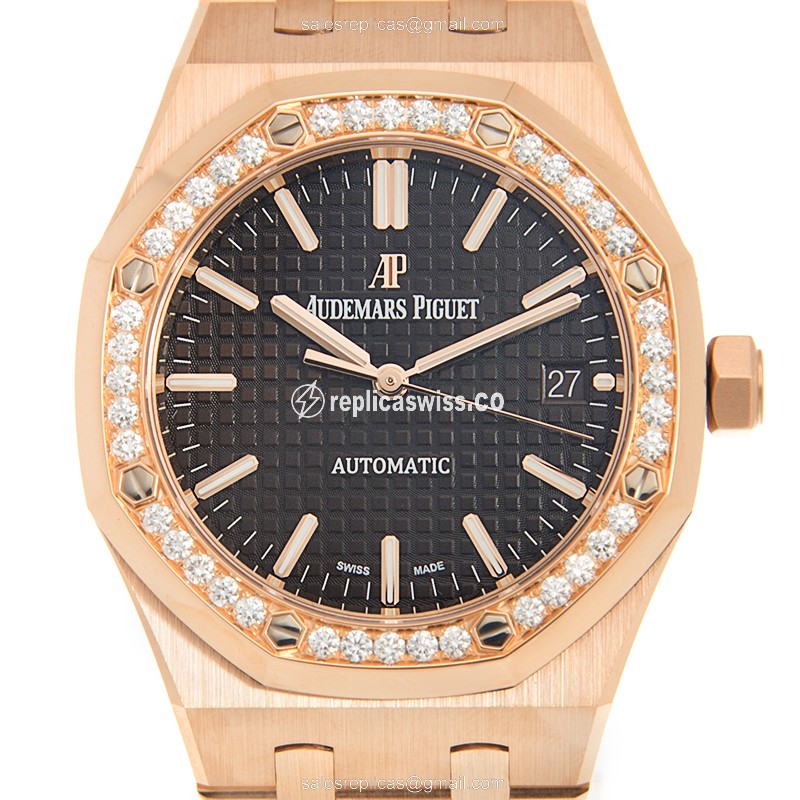 Exquisite Audemars Piguet Royal Oak Replica in 18kt Gold with Automatic Movement Brown Dial