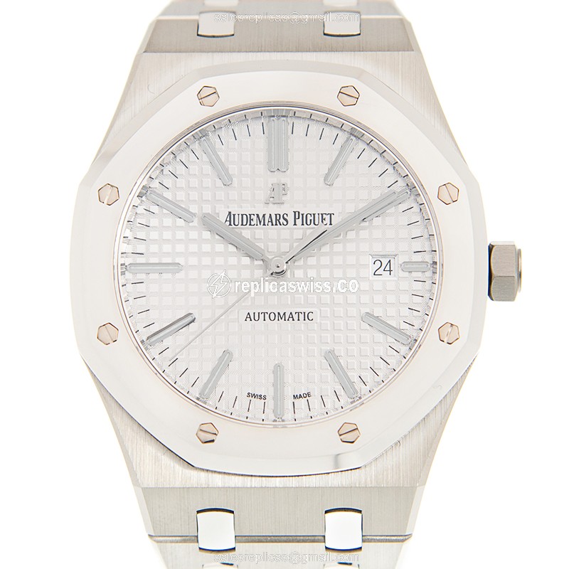 Exquisite Audemars Piguet Royal Oak Replica in 950 Platinum Case & White Dial, Automatic Movement