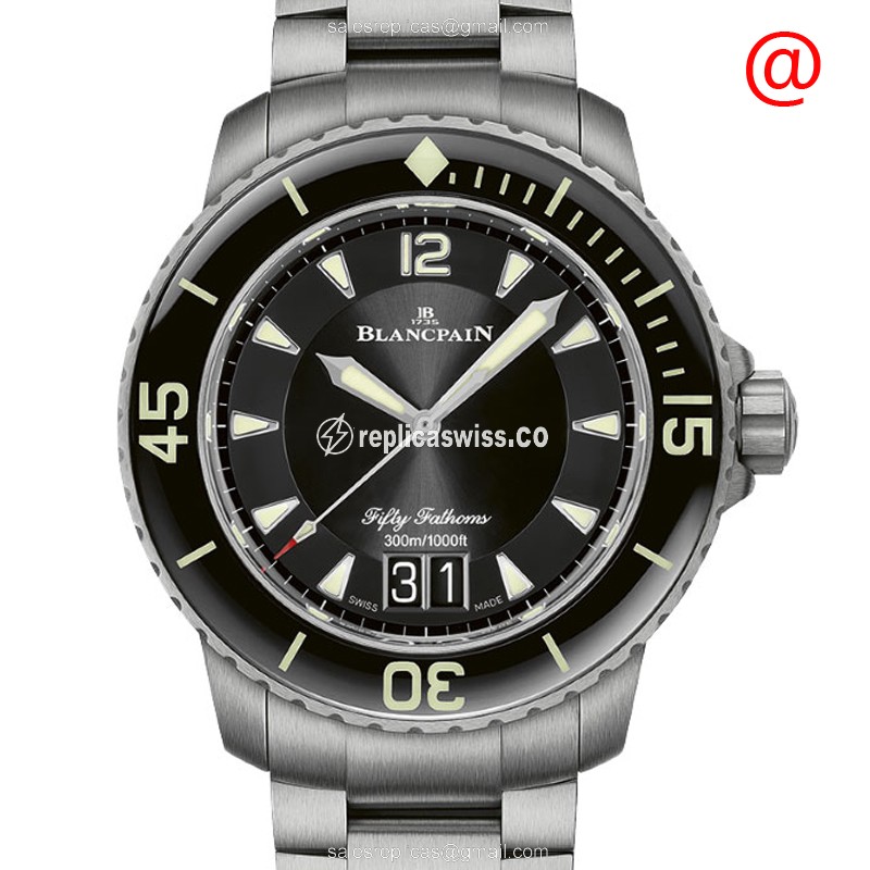 Exquisite Blancpain 5050-12B30-98B Replica with Black Dial & Titanium Case, Automatic Movement Watch