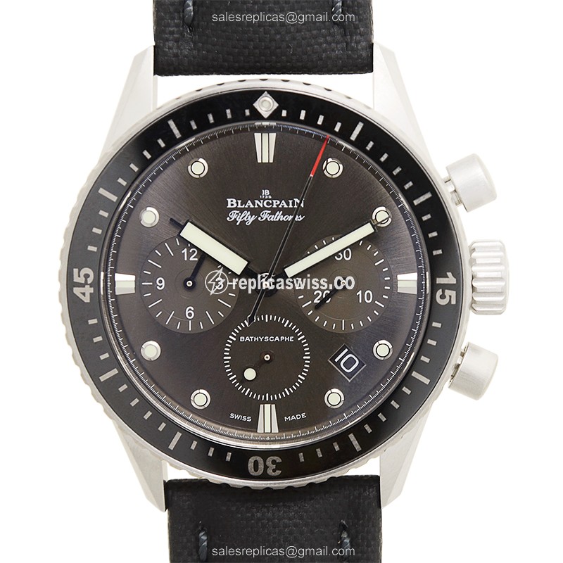 Exquisite Blancpain 5200-1110-B52A Fifty Fathoms Replica with Dark Grey Dial Stainless Steel