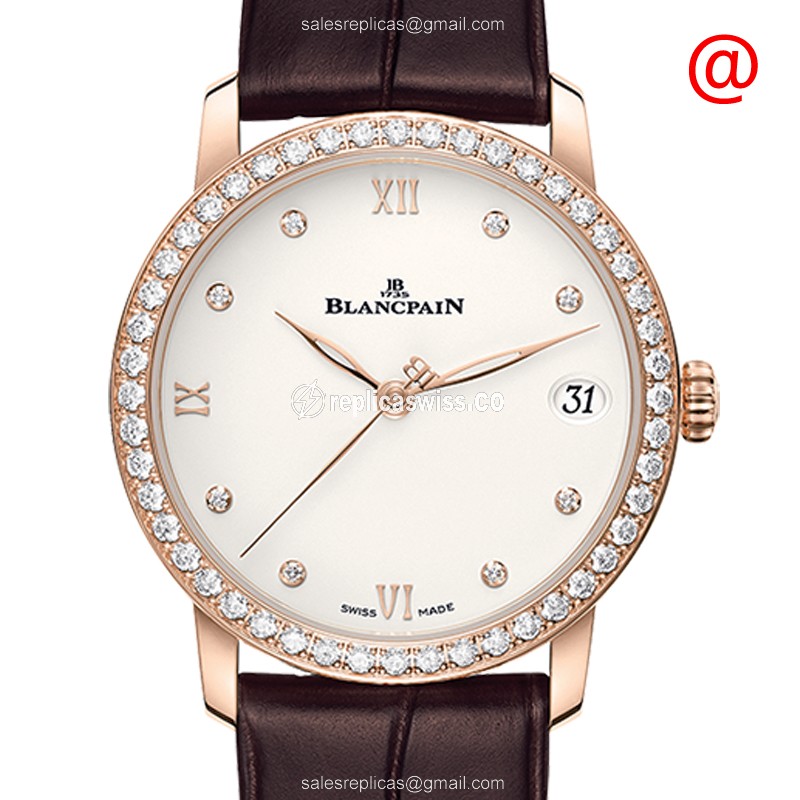 Exquisite Blancpain Villeret 6127-2987-55A Replica in 18kt Rose Gold, Automatic Movement & Beige