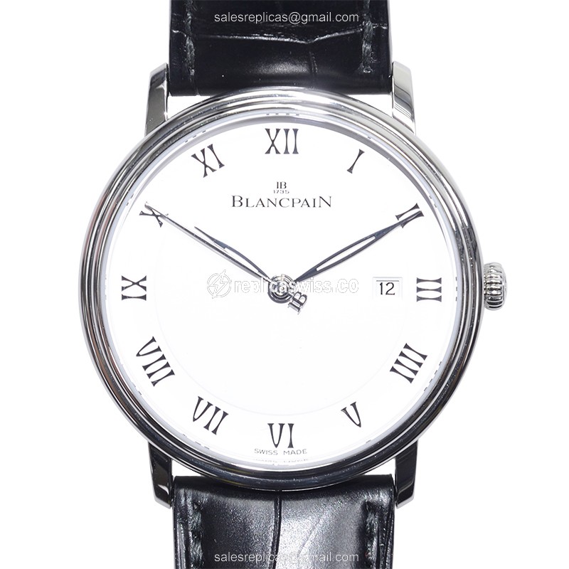Exquisite Blancpain VILLERET Replica Watch in White Dial & Stainless Steel, Automatic Movement