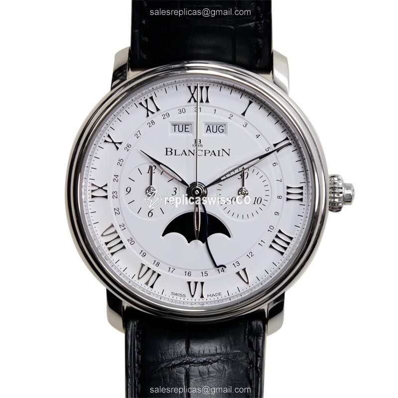 Exquisite Blancpain VILLERET Replica Watch in White Dial Stainless Steel, Automatic Movement