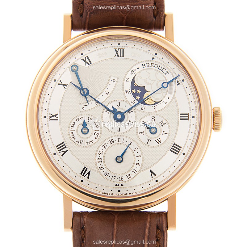 Exquisite Breguet Classic Replica Watch in 18kt Gold with Automatic Movement & Silver Dial