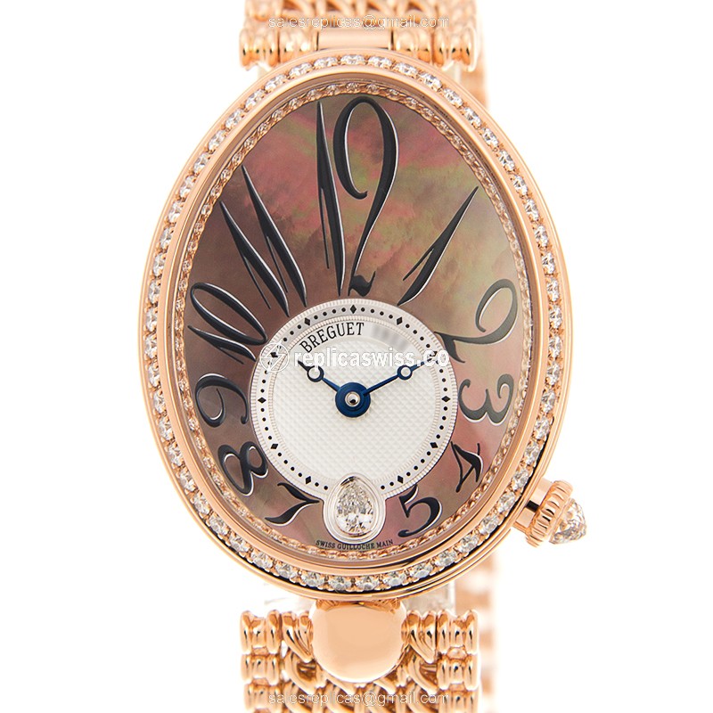 Exquisite Breguet Reine De Naples Replica in 18kt Gold, Automatic Movement, Black Dial Watch