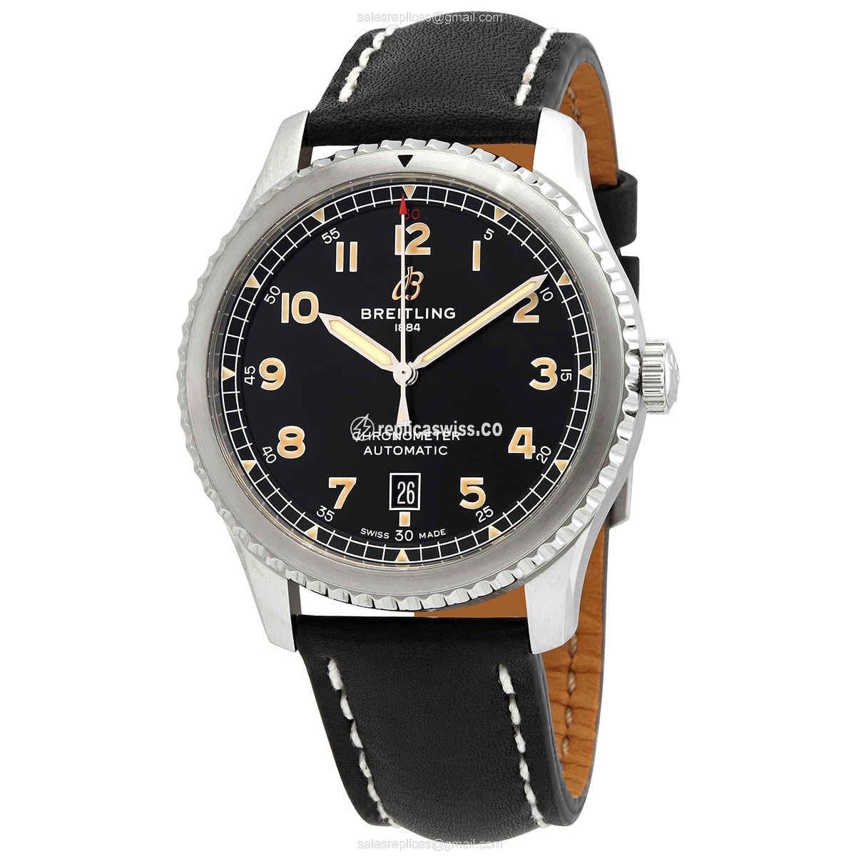 Exquisite Breitling AVIATOR 8 Replica, Automatic Movement, Stainless Steel Case, Black Dial Watch