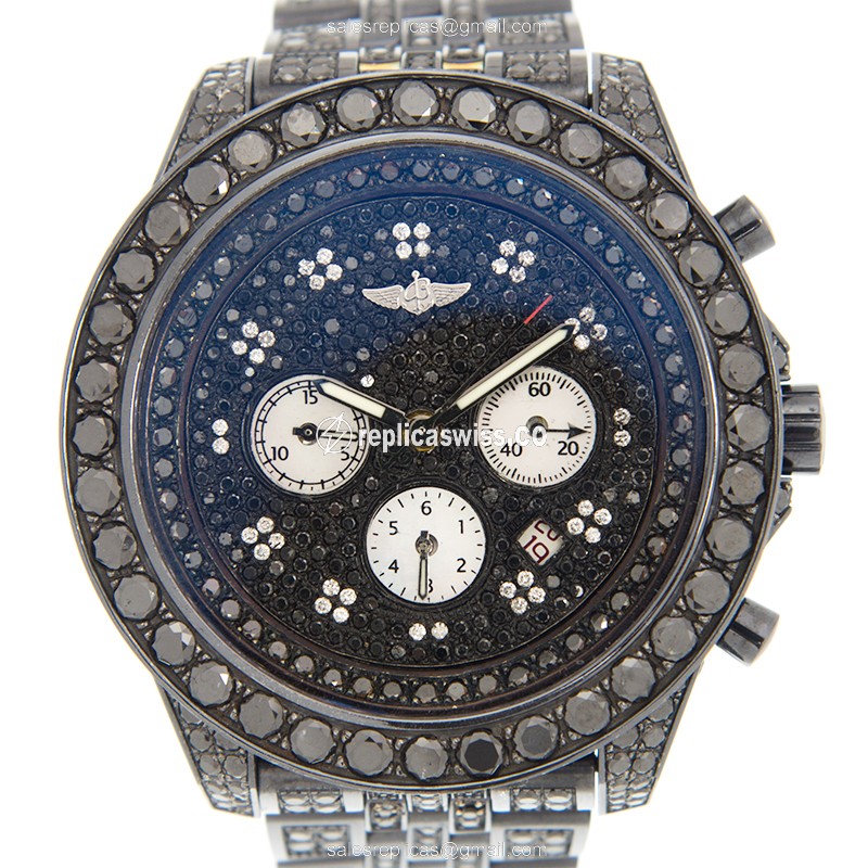 Exquisite Breitling BLACKDIA Replica Watch in Black with Automatic Movement Stainless Steel Case