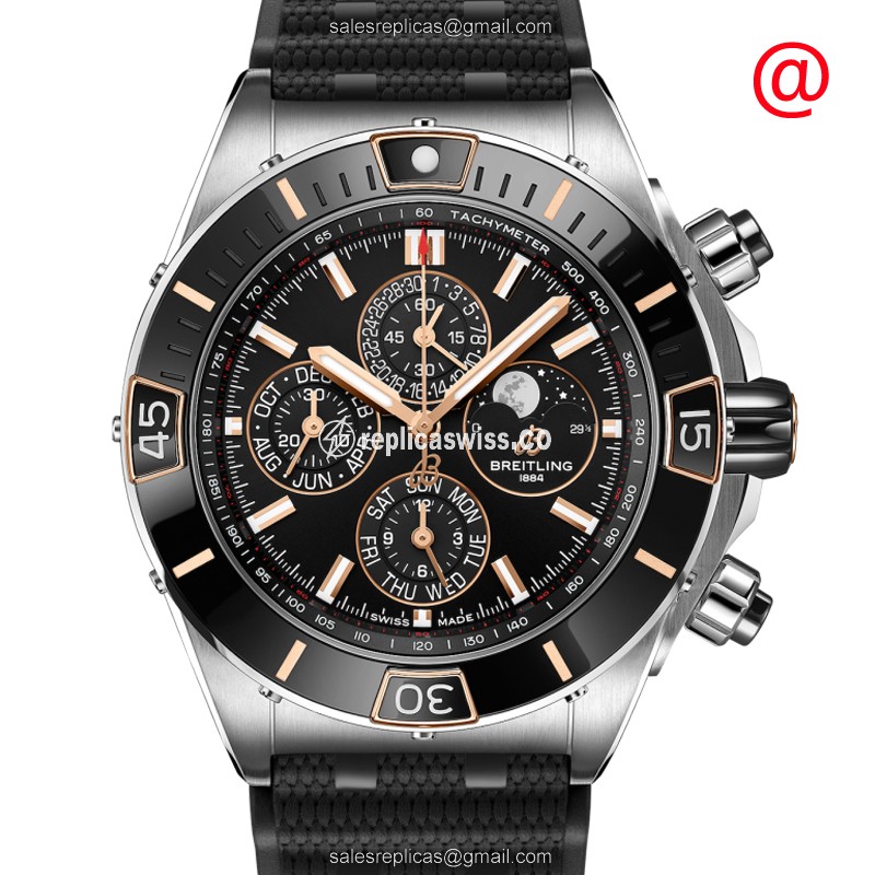 Exquisite Breitling Chronomat B01 Replica in Stainless Steel with Automatic Movement Black
