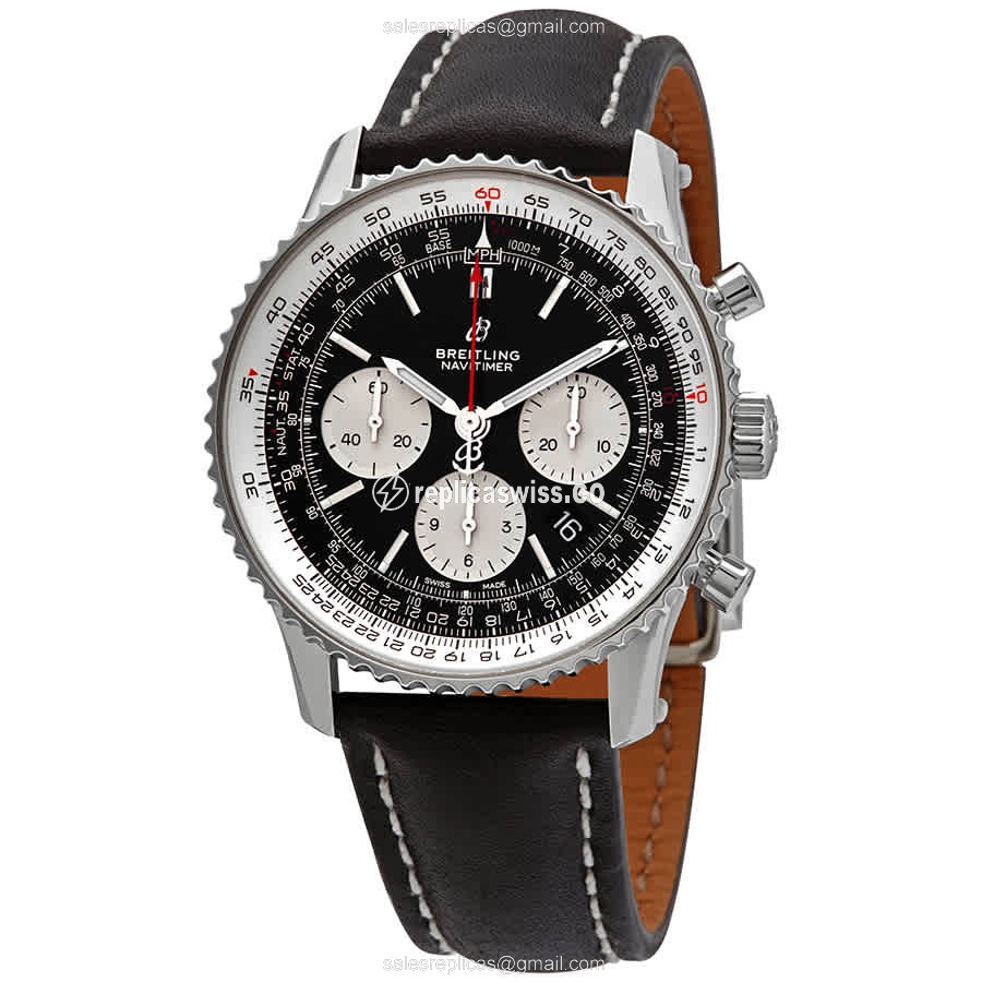 Exquisite Breitling NAVITIMER 1 Replica in Stainless Steel, Automatic Movement, Black Dial Watch