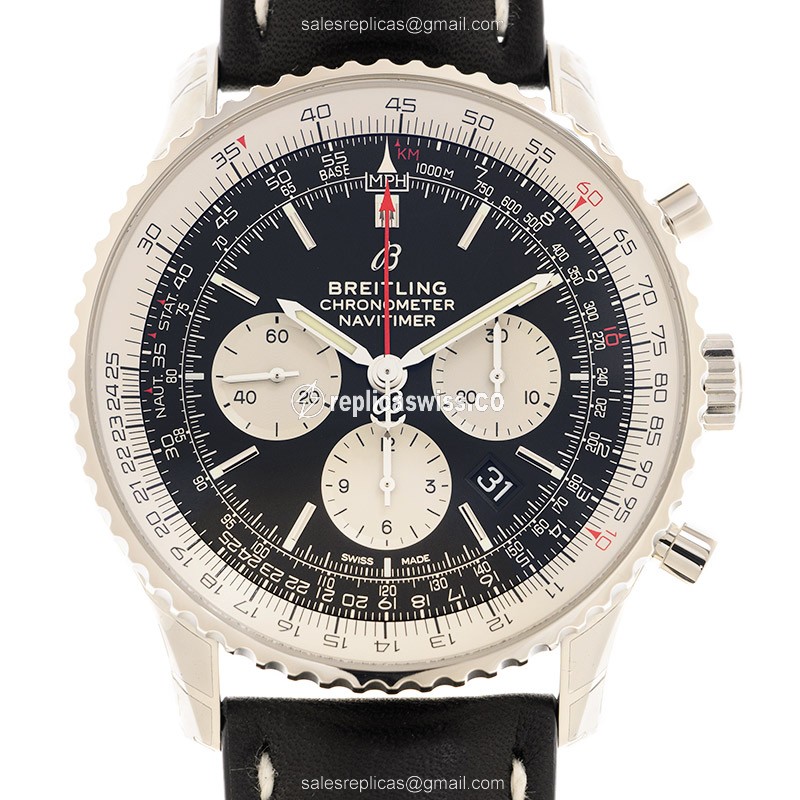 Exquisite Breitling Navitimer 1 Replica in Stainless Steel Case, Automatic Movement & Black Dial