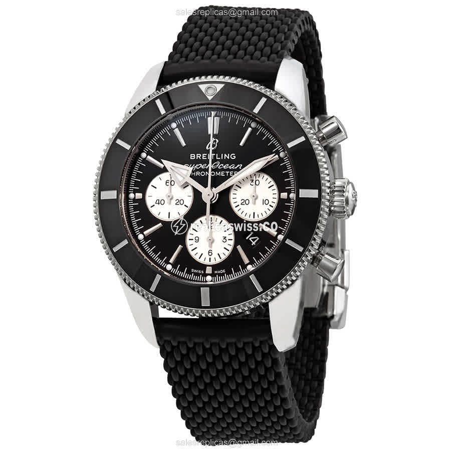 Exquisite Breitling SuperOcean Heritage Replica | Black Dial & Rubber Strap, Automatic Movement
