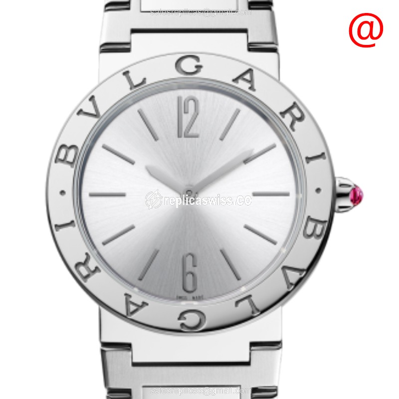 Exquisite Bulgari 103575 Quartz Replica in Stainless Steel & Silver Dial Watch