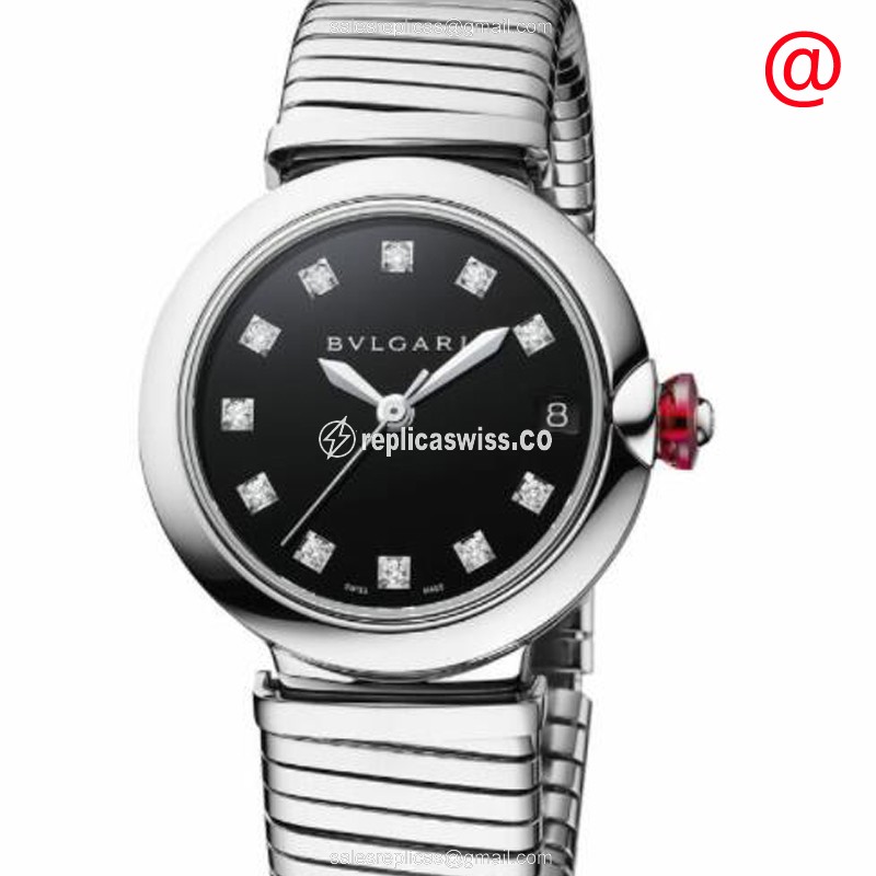 Exquisite Bulgari LVCEA Automatic Watch in Stainless Steel Black Dial, Premium Sapphire Crystal