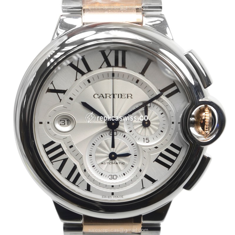 Exquisite Cartier Ballon Bleu Replica in 18kt Silver Dial & Steel Strap, Automatic Movement Watch