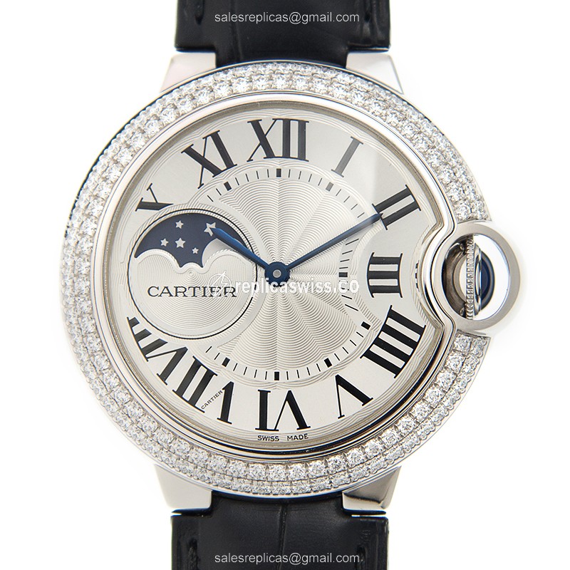 Exquisite Cartier Ballon Bleu WJBB0028 Replica in 18kt White Gold with Silver Dial Automatic