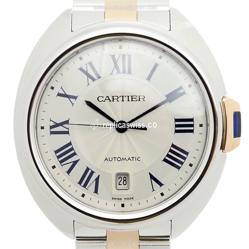 Exquisite Cartier Cle De Cartier Replica in Stainless Steel, Automatic Movement, Silver Dial Watch